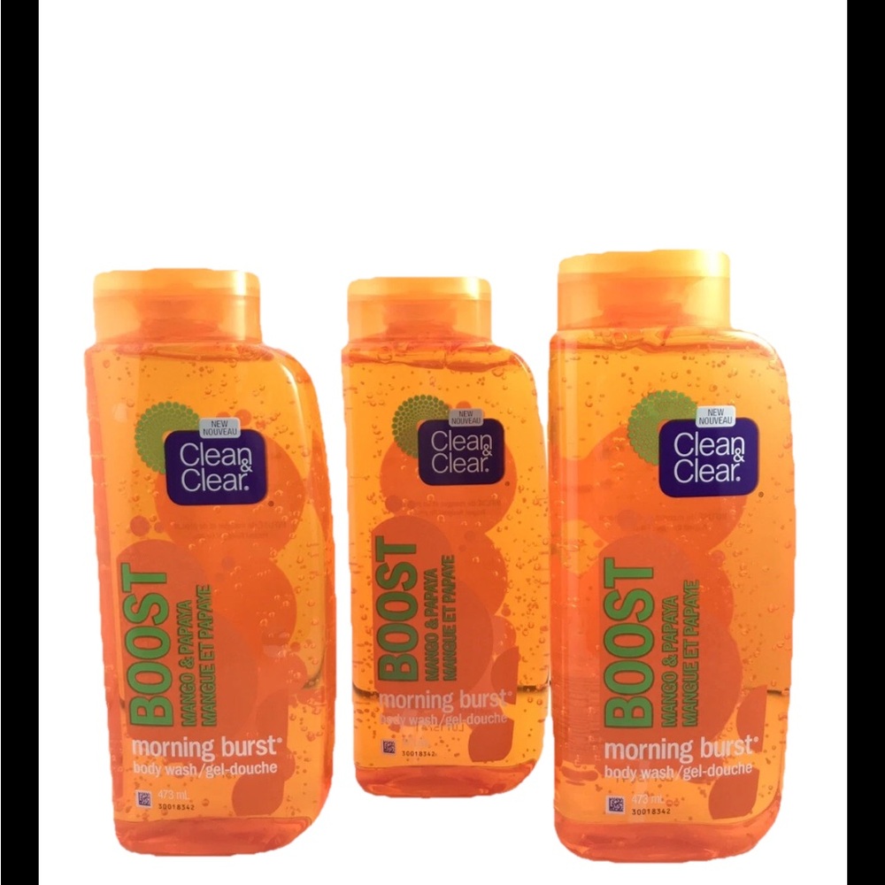 Clean & Clear Morning Burst Boost Body Wash Mango Papaya 16oz x3